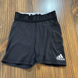ADIDAS Womens Compression Shorts Small Black Techfit Training Performance Gear